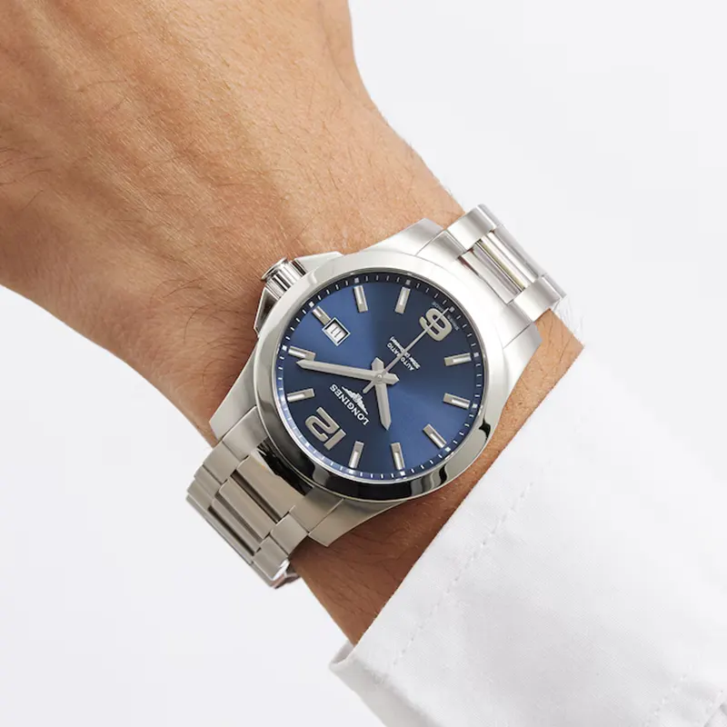 Longines Conquest Automatic Blue Dial Sapphire Men's Watch- L3.777.4.99.6